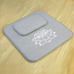 Bộ Đệm Thiền Lễ Phật Tụng Kinh In Hoa Sen, Màu Xám, Nhiều Cỡ 60cm, 70cm, 80cm